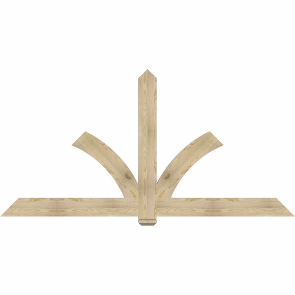 Ekena Millwork Redmond Rough Sawn Timber Gable Bracket, Douglas Fir, 96"W x 48"H x 2"D x 6"F, 12/12 Pitch GBW096X48X0206RED00RDF - main